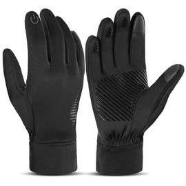Sukeen Black Gloves Men Womens Football Gloves Thermal Gloves Mens Thin Gloves Thermal Liner Gloves Cycling Gloves for Men Warm Football Gloves for Running Riding Driving Hiking Working Outdoor