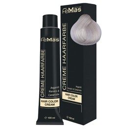 FemMas Hair Colour, Professional Cream Hair Colour for Lightening by up to 5 Shades, Permanent Hair Colouring for Radiant, Durable Colour Results, Super Lightener Ultra Ash 901 S, 100 ml