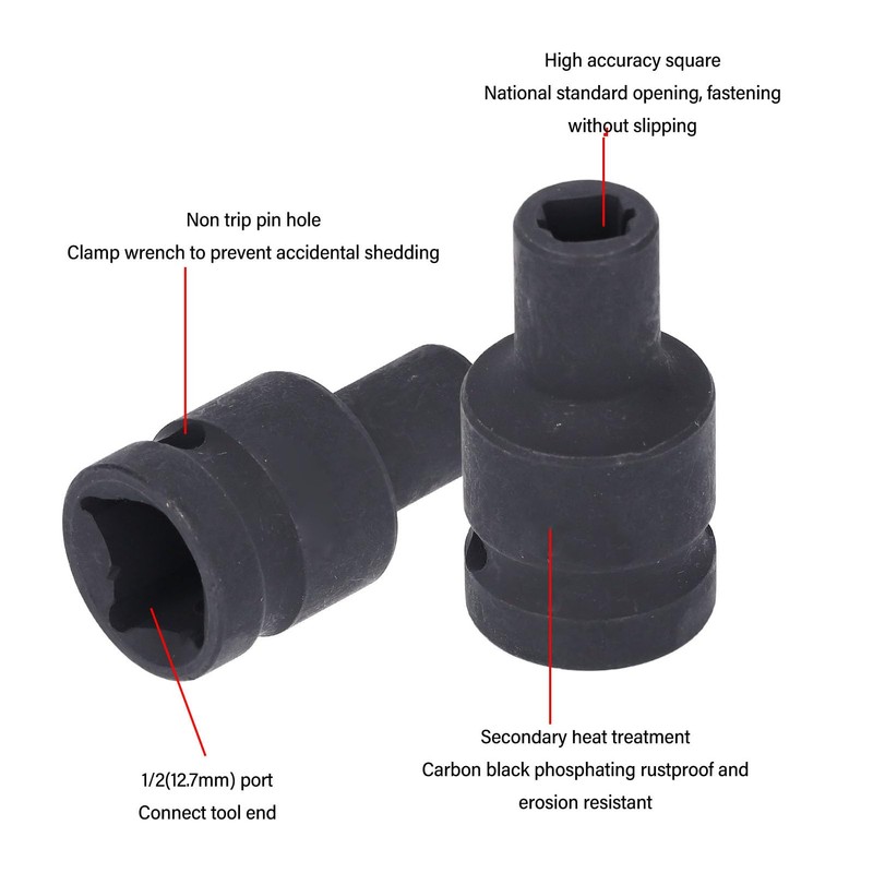 DEWIN Square Tap Socket, 1/2 in Drive M10 Cr Molybdenum