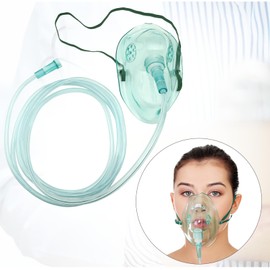 DWCHECK 3 Pack Oxygen Mask for Face Adult with 7 Ft Tube, Adult Oxygen Mask with Adjustable Elastic Strap - Adult Elongated XL,Green