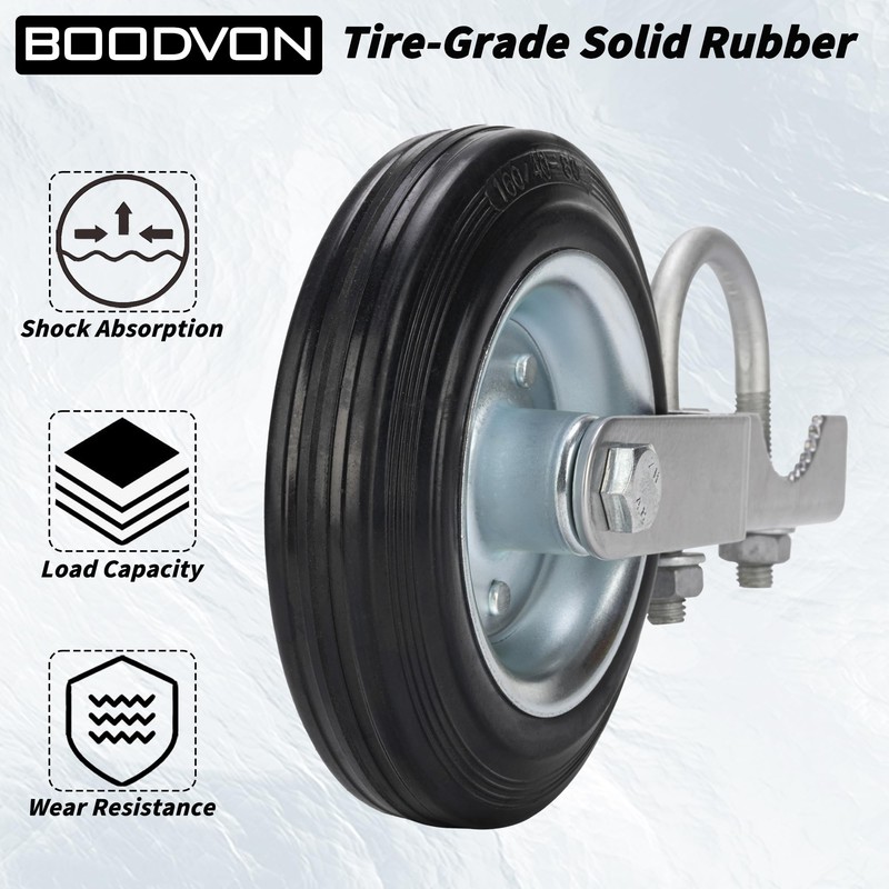 BOODVON Gate Wheel Gate Caster Kit with 1-5/8" Thru 2"