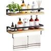 AMADA HOMEFURNISHING Bathroom Shelves with Towel Bar, Floating Shelves, Wall
