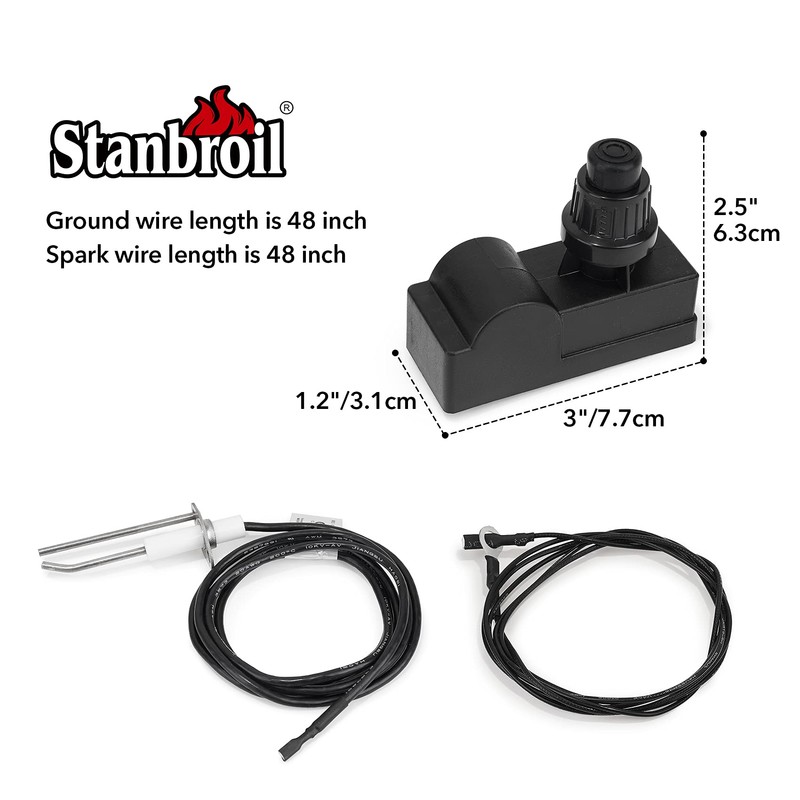 Stanbroil Fire Pit Push Button Ignition Kit with 2 Outlet