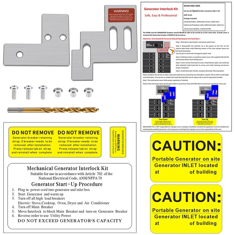 STPCTOU Generator Interlock Kit Compatible with Square D QO or