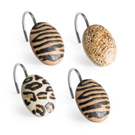 Popular Jezella de baño, Ganchos para Cortina de Ducha, Animal Print, Shower Hooks, 1, 1