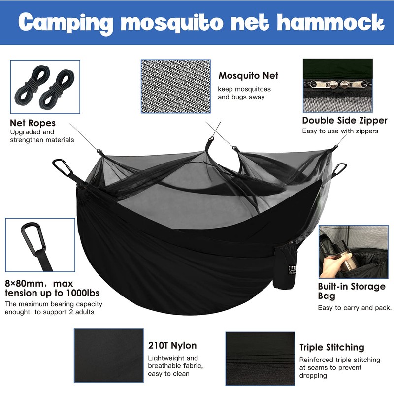 Gold Armour Camping Hammock - Camping Essentials, Double Hammock with