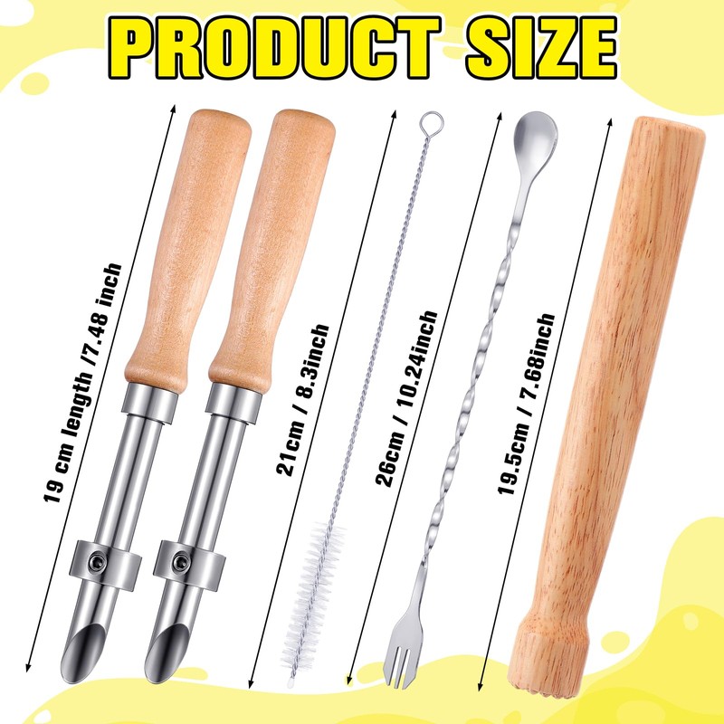 Lasnten 5 Pack Lemonade Stand Supplies Kit Straw Hole Punchers