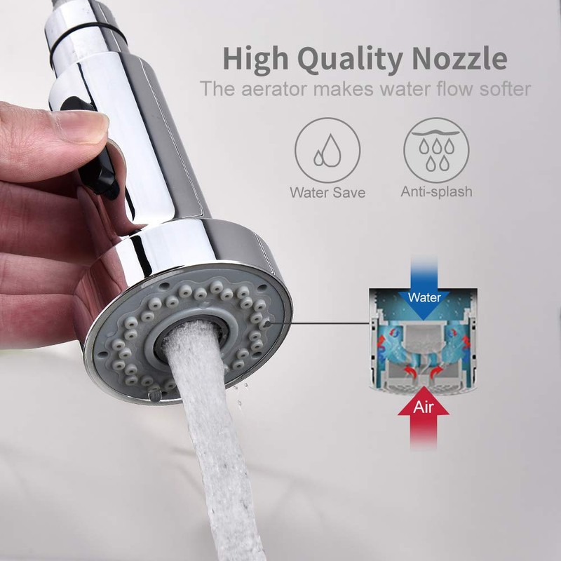 HOMELODY Pull Down Faucet Replacement Head, 2-Function G1/2 Kitchen Sink
