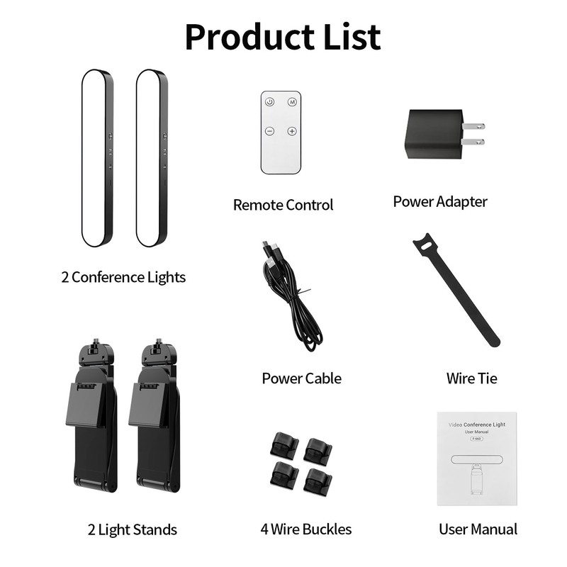 yAyusi Dual-lamp Video Conference Lighting, LED Streaming Light with Remote