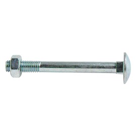 Carriage Bolt and Nut M10 x 150 mm, Zinc Plated (Pack of 2)