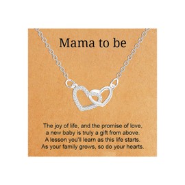 Mama To Be Gift Necklace First Time Mom Gift New Mom Jewelry New Mom Gifts for Women from Boyfriend Husband Friend (Silver)