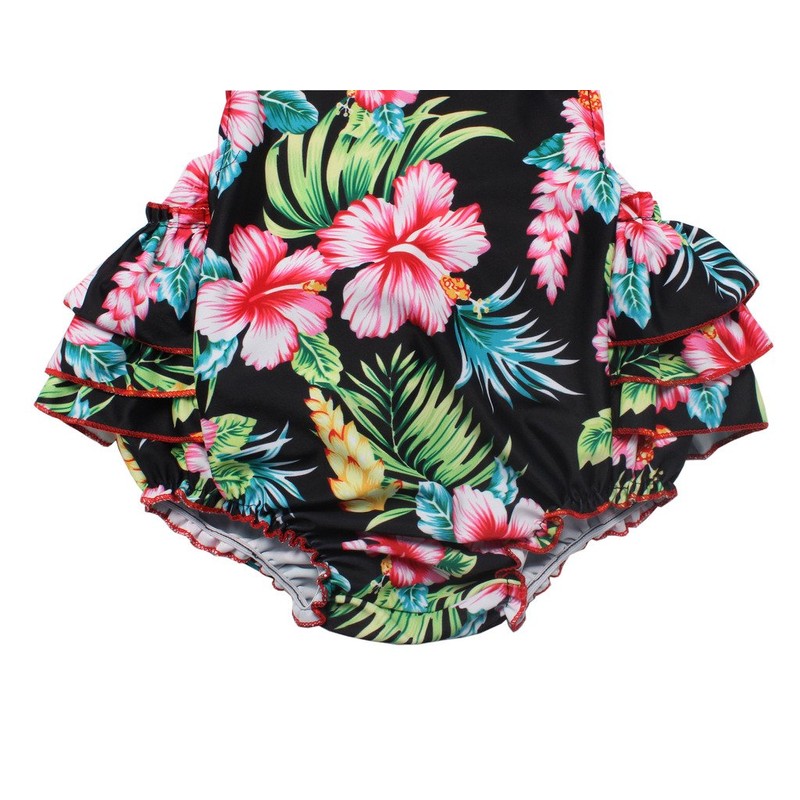 Redbub - Mameluco de una pieza con volantes florales y
