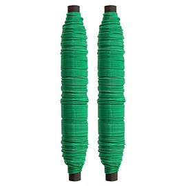 2 Pieces Flower Wrapping Wire Set, Binding Wire, Craft Wire, Flower Wire Wrapped on Rod, Thickness 0.65 mm, 2 x 40 m (Green)