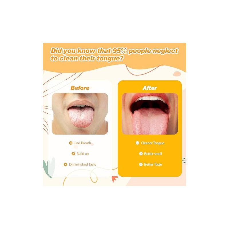 Esquirla Limpiador de Lengua Acero Inoxidable, Raspadores de Lengua Reutilizable