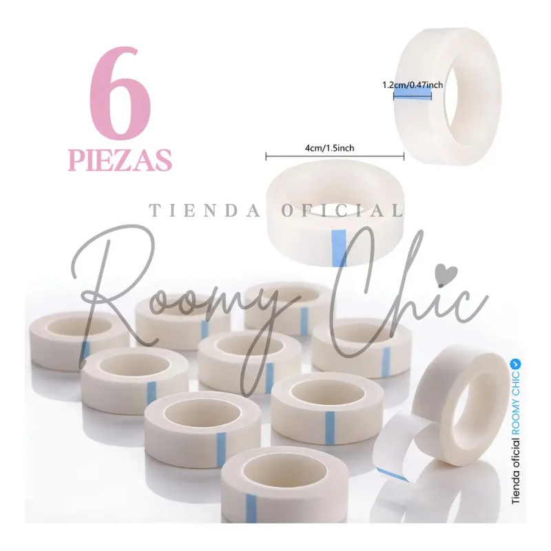 6 Cintas Extensión De Pestañas Micropore Papel Cinta Médica