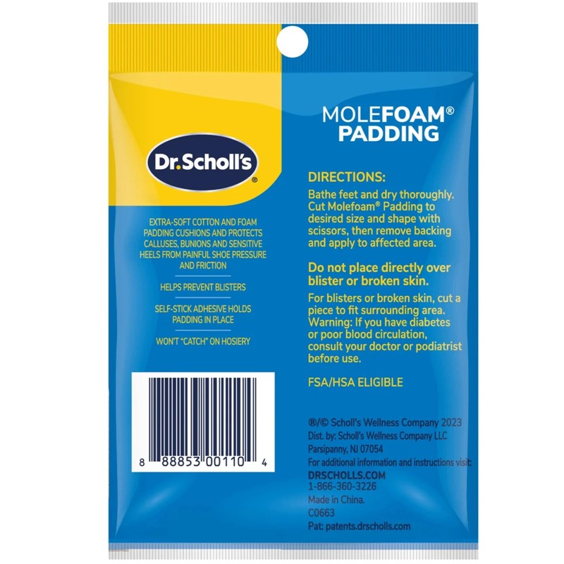 Dr. Scholl's Molefoam 2 Strips-0.05 oz.