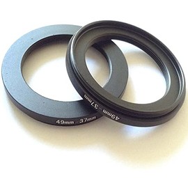 2pcs Size 49mm To 37mm Step-Down Rings Connector Digital Cameras Lens Switch Connect 49-37mm Filter Aperture Adapter Circle Screws 49-37 Picture Fixed Focus Photograph-y Parts Accessories