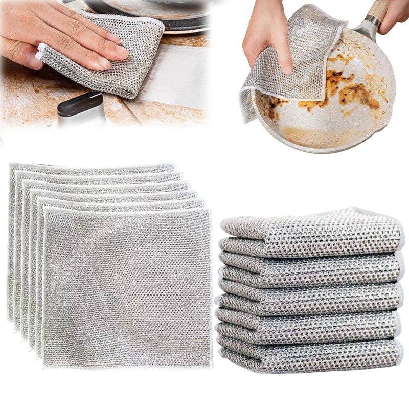 Wire dishwashing rag，Non Scratch Wire Dishcloth Multipurpose Wire dishwashing Rags