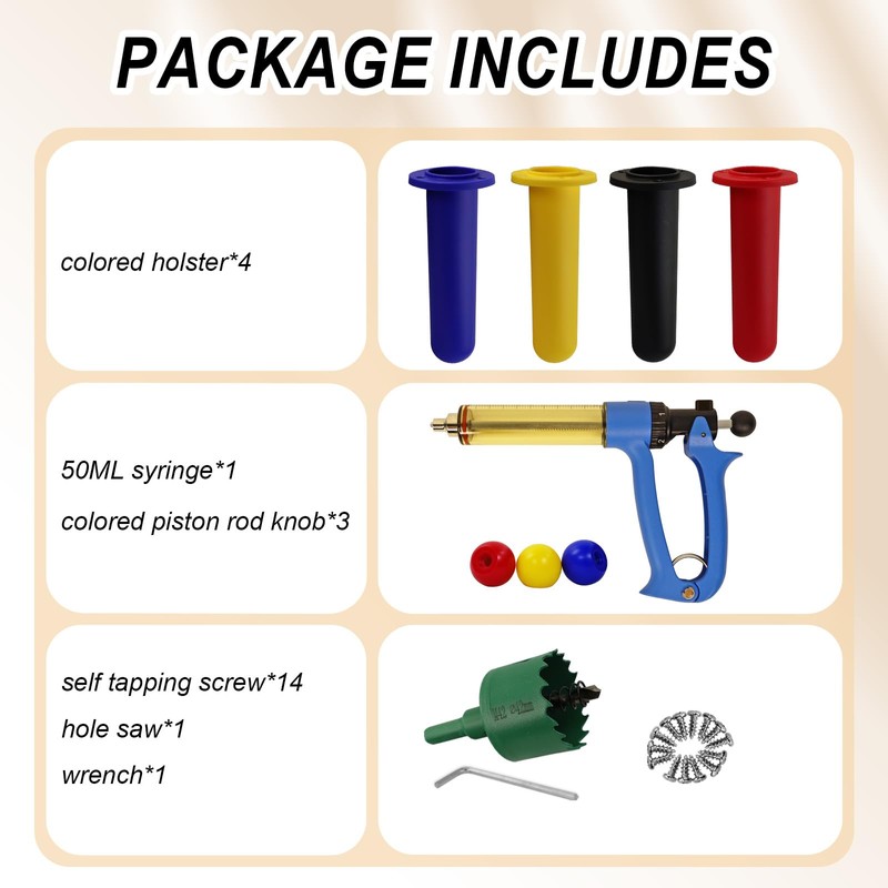 RANCH CHOICE 50ML Automatic Livestock Syringe, Adjustable Continuous Repeating Luer