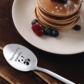 Couple Spoon Gifts for Boyfriend Girlfriend Engraved Spoons for Couples Anniversary Birthday Gifts for Husband Wife Valentines Day Gift for Him Her Fiance Fiancee - You're My Bambu Spoon