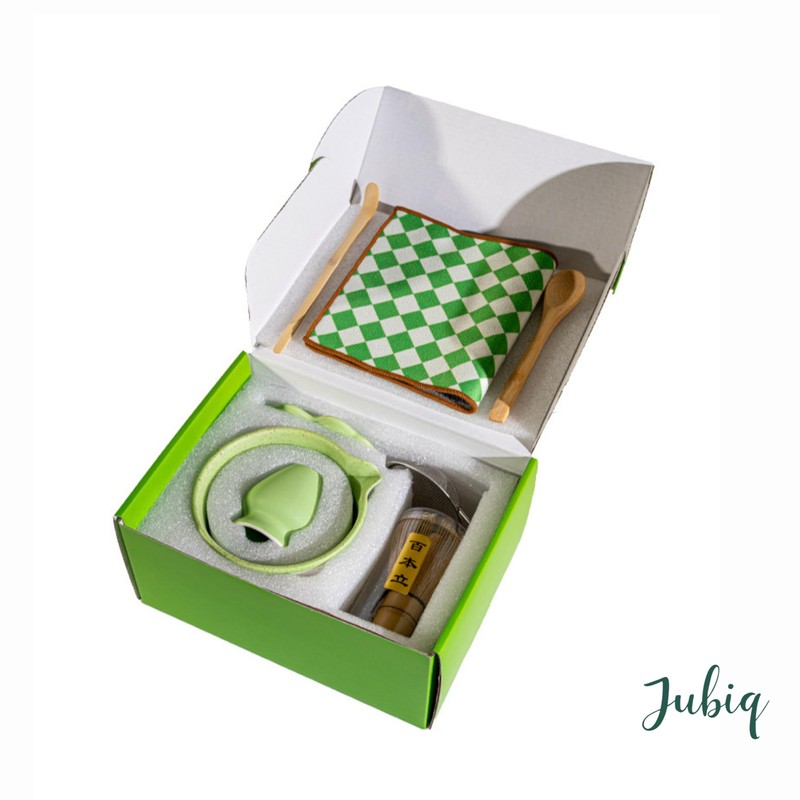 Jubiq Matcha Whisk Set - 8Pcs Ceramic Matcha Kit for