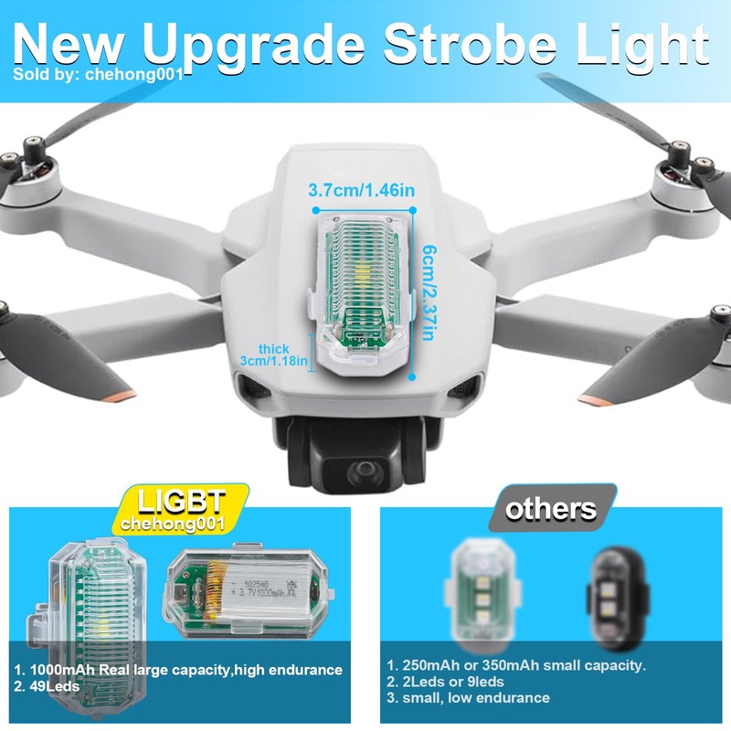 LIGBT 1000mAh Wireless Led Strobe Light with Remote Control Led