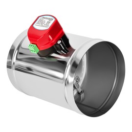 ZOWZEA 6" Motorized Duct Damper - Adjustable Volume Balancing & Backdraft Damper Control, Stainless Steel Airflow Control Damper for HVAC System, 24V AC