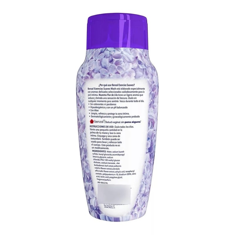Benzal Jabón Íntimo Benzal Wash Flor De Lila Uso Diario