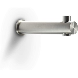 PHOS Design Elegant Wall Hook Made of Matt Stainless Steel, Diameter 2 x 10.3 cm, Front Side with Radial Cut, 100% Made in Germany, Coat Hook, Kitchen Hook, Bathroom Hook
