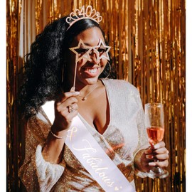 CIEHER 40th Birthday Tiara and Sash Set for Women - Fabulous Crown, Birthday Party Favor Supplies and Decorations