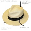 STRAW CRUSHABLE FOLDABLE SUMMER PANAMA FEDORA TRILBY HAT WITH BAND