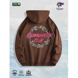 Brainwasher Club Graphic Hoodie 100% Cotton US Warehouse 7 ColorsColor: Brown, Size: S