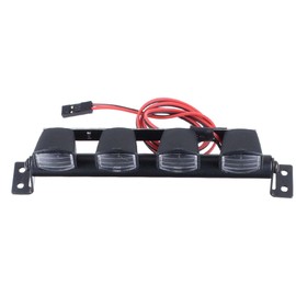 KEEDA Roof Lamp LED Light Bar for 1/8 1/10 Scale RC Crawler Car Monster Truck HSP HPI TAMIYA CC01 Axial SCX10 D90 (4 LED)