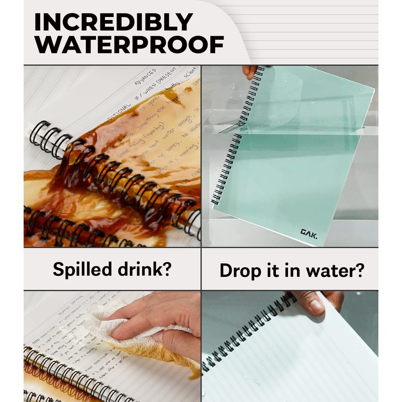 GAK. Stone Paper Waterproof Sheet Spiral Notebook (M Size) –