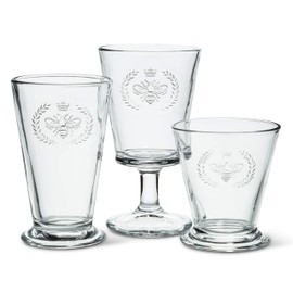 Abbott Collection Bee in Crest Highball Tumbler-5"" H (27-Royal-HB)