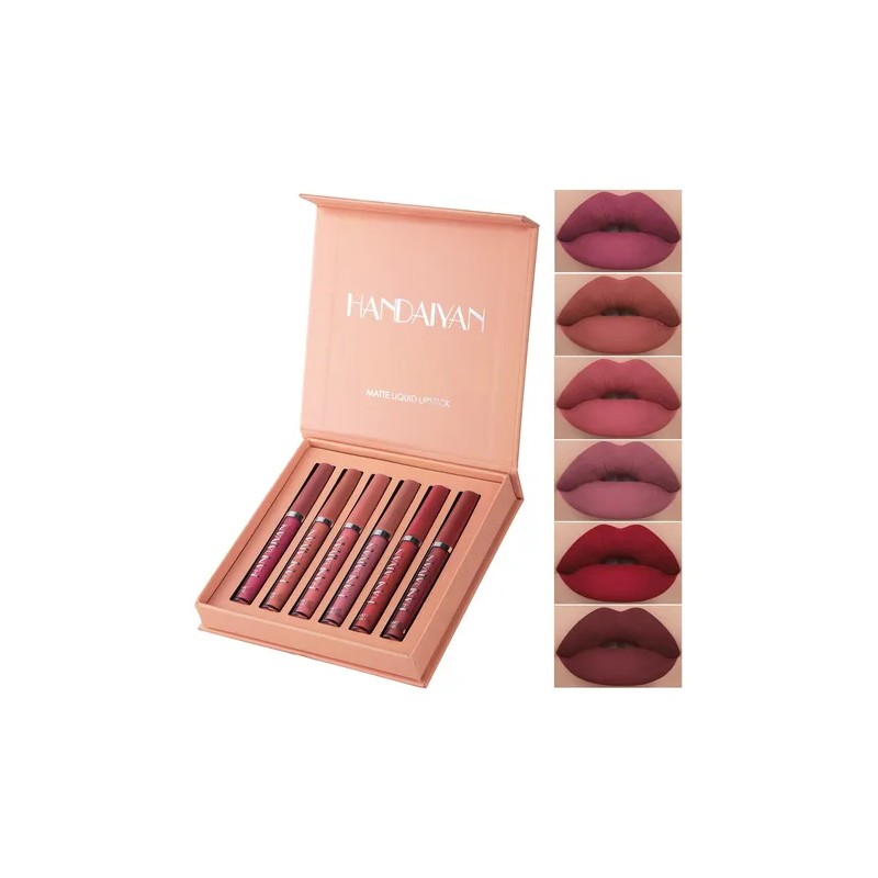Set de 6 labiales Handaiyan Z Lápiz Labial color rojo