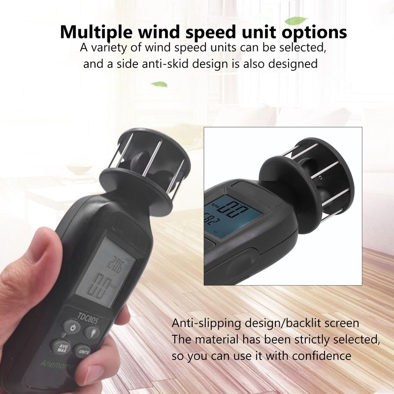 Digital Display Anemometer Handheld 3‑Cup Turbine Anemometer for Wind Temperature