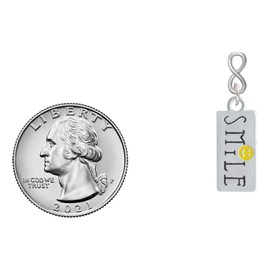 Delight Jewelry Silvertone Smile with Smiley Face Rectangle Silvertone Infinity Post Earrings