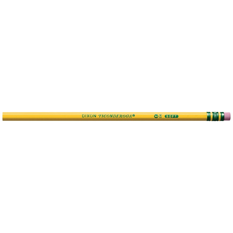 Ticonderoga Wood-Cased Pencils, Unsharpened, 2 HB Soft, Yellow, 24 Count