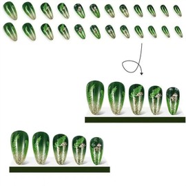 French Tip Press on Nails Medium Almond Fake Nails with Stars and Moon Designs False Nail Full Cover Acrylic Nails Glossy Stick on Nail for Women Nail Art Manicure 24 Pcs