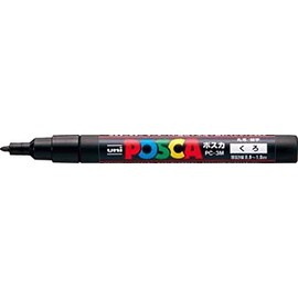 三菱鉛筆 ポスカ 細字丸芯 黒 PC-3M.24 3個セット