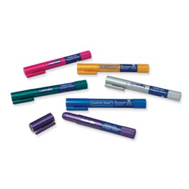 Creativity Street Glide-On Tempera Paint Sticks, 6 Assorted Metallic Colors, 5 Grams, 6 Count