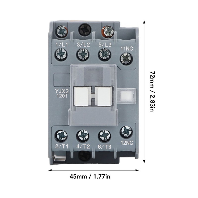 AC Contactor NC 12A Universal Rail Mount Silver Contact Low
