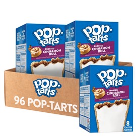 Pop-Tarts Toaster Pastries, Breakfast Foods, Kids Snacks, Frosted Cinnamon Roll (96 Pop-Tarts)