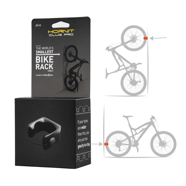 Hornit CLUG PRO Bike Rack | Bike Wall Mount | Bike Hooks | Bike Rack Wall | Bicycle Rack | Bike Storage Rack | Cycle Rack | Bike Holder | Secured by FIDLOCK Strap | 5 Sizes | Easy To Install | plus