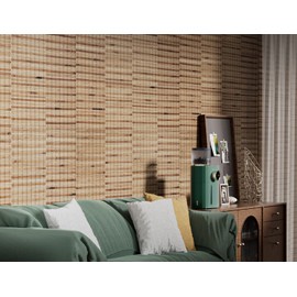 SINGULARWOOD Bamboo Wall Paneling for Home Decor, Wainscoting and Ceiling Covering, 47.2x11.8 in (4 Packs),Carbonized.