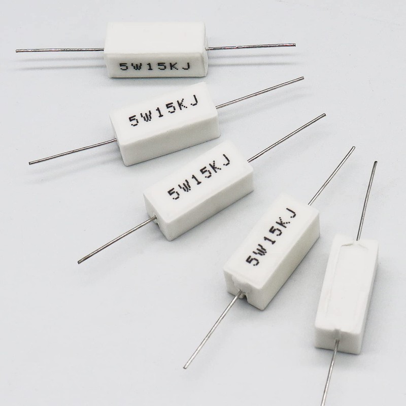 Cement Resistor 10 PCS 5W 15K Ohm 5% Axial Lead
