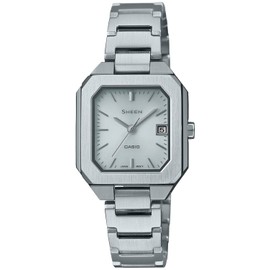Casio SHS-4528 Wristwatch, Scene, Silver, Square Design