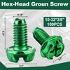 Tandefio 100 Pcs Ground Screws for Electrical Box, 10-32 x