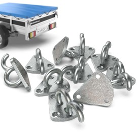 Tarpofix® Three-Hole Tarpaulin Hooks, Net Hooks for Trailer Tarpaulin and Trailer Net (Pack of 10), Durable Three-Hole Tarpaulin Hooks Made of Galvanised Cast - Robust Three-Hole Hooks for Car